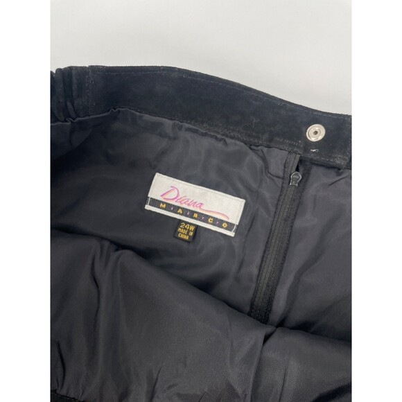 VTG Suede Leather Black Skirt Goth Grunge Western Boho Indie Sleaze Minimalist - Picture 3 of 12